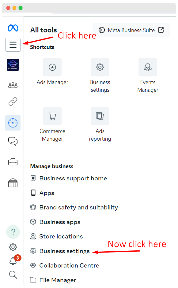 Configuración del negocio