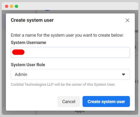 Crear usuario del sistema
