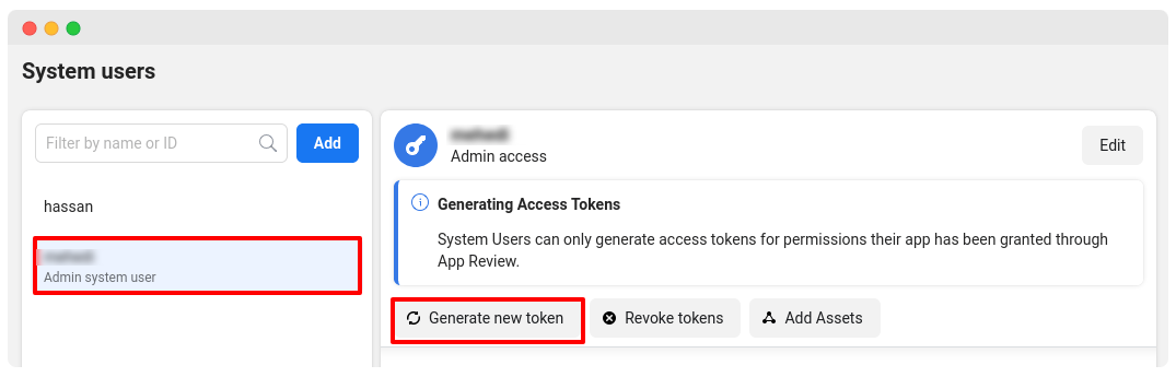Generar nuevo token