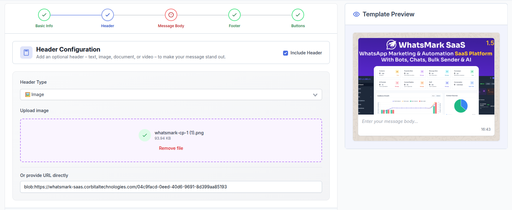 Configuración del Encabezado
