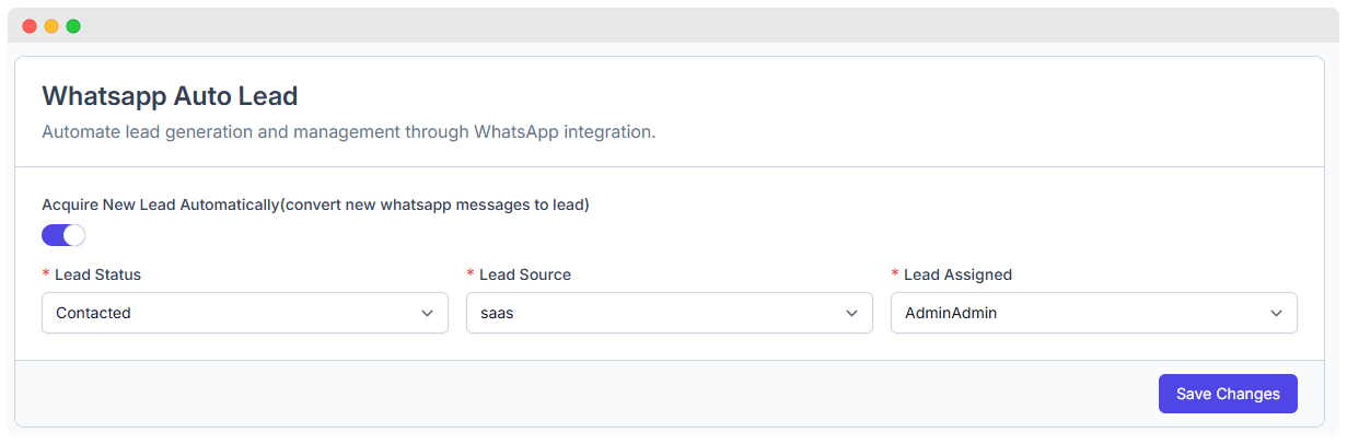WhatsApp Auto Lead